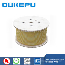 high temperature glass fiber winding wire ,glass fiber wrapped rectangular wire,daul yarn coverd flat wire